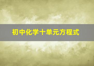 初中化学十单元方程式