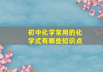 初中化学常用的化学式有哪些知识点