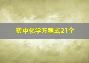 初中化学方程式21个