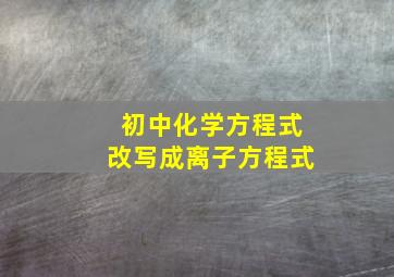 初中化学方程式改写成离子方程式