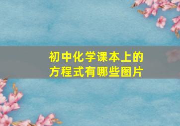 初中化学课本上的方程式有哪些图片