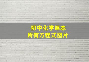 初中化学课本所有方程式图片