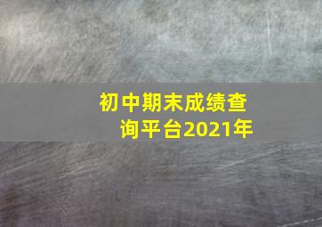 初中期末成绩查询平台2021年