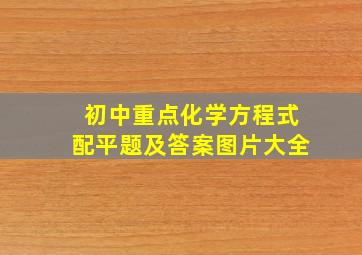 初中重点化学方程式配平题及答案图片大全