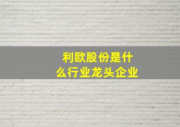 利欧股份是什么行业龙头企业