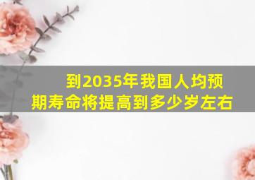 到2035年我国人均预期寿命将提高到多少岁左右