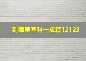 到哪里查科一成绩12123