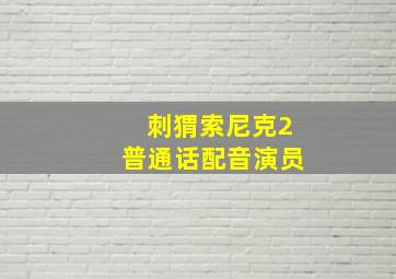 刺猬索尼克2普通话配音演员