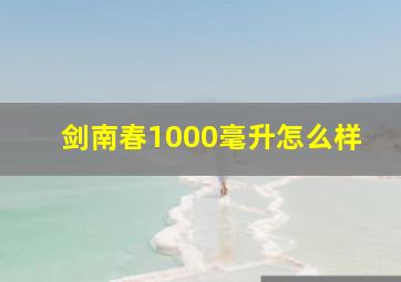 剑南春1000毫升怎么样