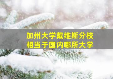 加州大学戴维斯分校相当于国内哪所大学