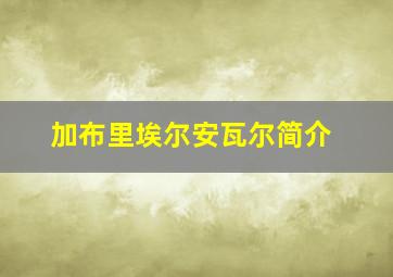 加布里埃尔安瓦尔简介