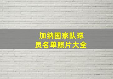 加纳国家队球员名单照片大全