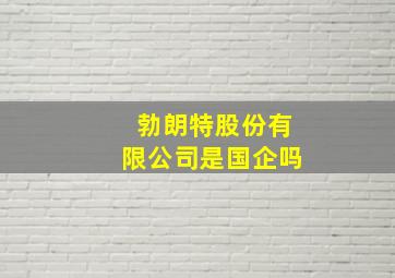 勃朗特股份有限公司是国企吗