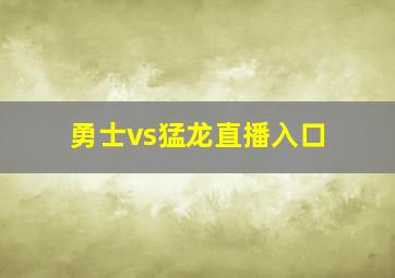 勇士vs猛龙直播入口