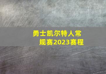 勇士凯尔特人常规赛2023赛程