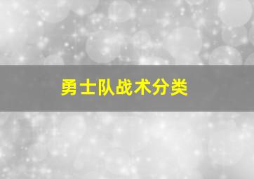 勇士队战术分类