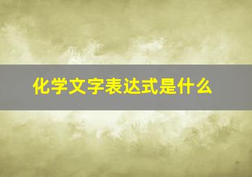 化学文字表达式是什么