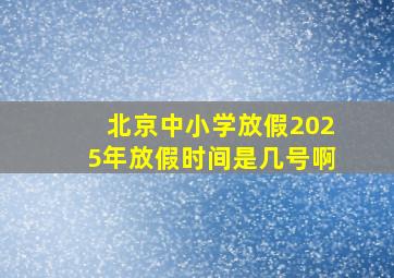 北京中小学放假2025年放假时间是几号啊