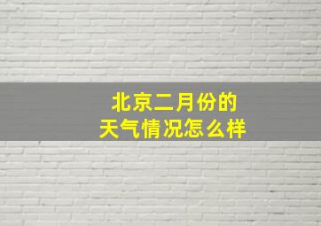 北京二月份的天气情况怎么样