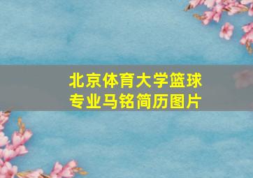 北京体育大学篮球专业马铭简历图片