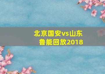 北京国安vs山东鲁能回放2018