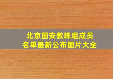 北京国安教练组成员名单最新公布图片大全