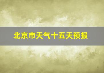 北京市天气十五天预报