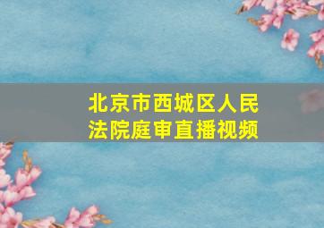 北京市西城区人民法院庭审直播视频