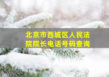 北京市西城区人民法院院长电话号码查询