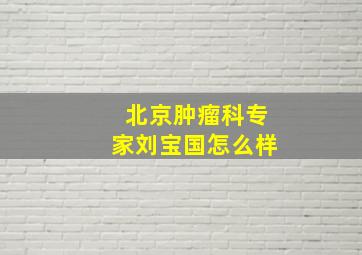 北京肿瘤科专家刘宝国怎么样