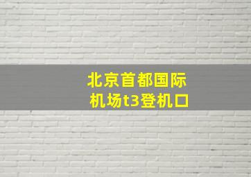 北京首都国际机场t3登机口