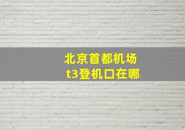 北京首都机场t3登机口在哪