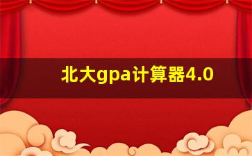 北大gpa计算器4.0