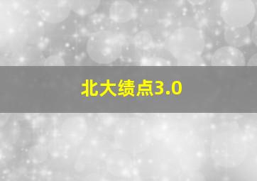 北大绩点3.0