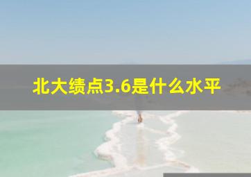 北大绩点3.6是什么水平