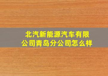 北汽新能源汽车有限公司青岛分公司怎么样