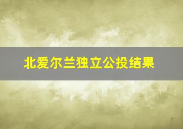 北爱尔兰独立公投结果