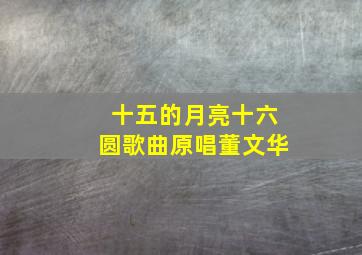 十五的月亮十六圆歌曲原唱董文华