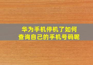 华为手机停机了如何查询自己的手机号码呢