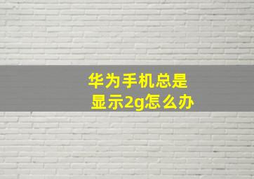 华为手机总是显示2g怎么办