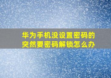 华为手机没设置密码的突然要密码解锁怎么办