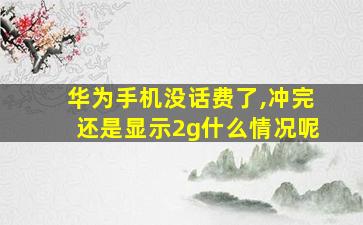 华为手机没话费了,冲完还是显示2g什么情况呢