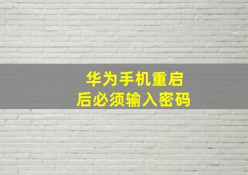 华为手机重启后必须输入密码