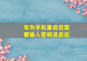 华为手机重启后需要输入密码没反应