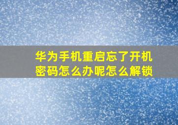 华为手机重启忘了开机密码怎么办呢怎么解锁