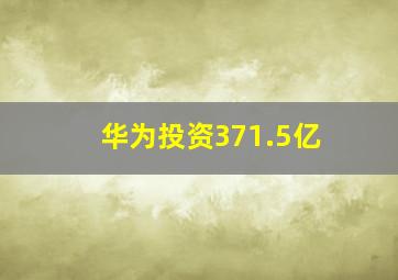 华为投资371.5亿