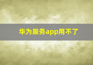 华为服务app用不了