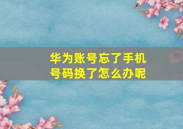 华为账号忘了手机号码换了怎么办呢