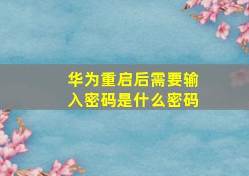 华为重启后需要输入密码是什么密码