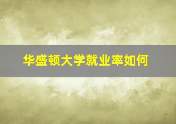 华盛顿大学就业率如何